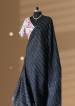 Elegant Handwoven Black Silk Saree – A Timeless Statement of Grace
