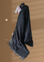 Elegant Handwoven Black Silk Saree – A Timeless Statement of Grace - Image 4