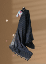 Elegant Handwoven Black Silk Saree – A Timeless Statement of Grace - Image 3