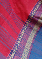 Pink saree with jamdani border - Image 4
