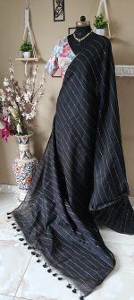Elegant Handwoven Black Silk Saree – A Timeless Statement of Grace - Image 2